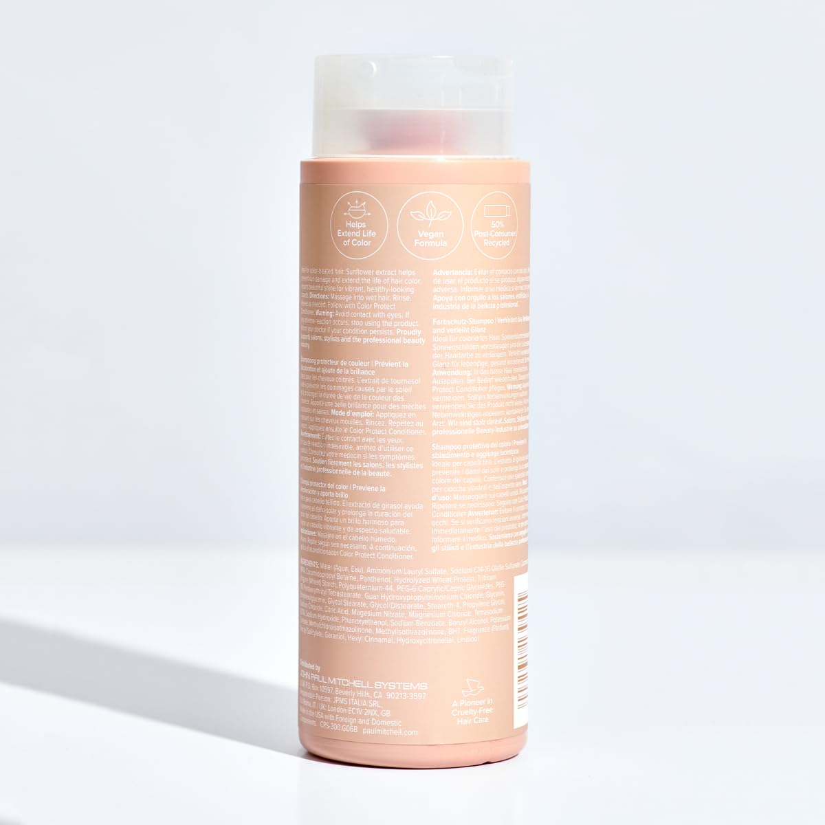 Paul Mitchell Color Protect: fragancia cítrica fresca para una experiencia de lavado.