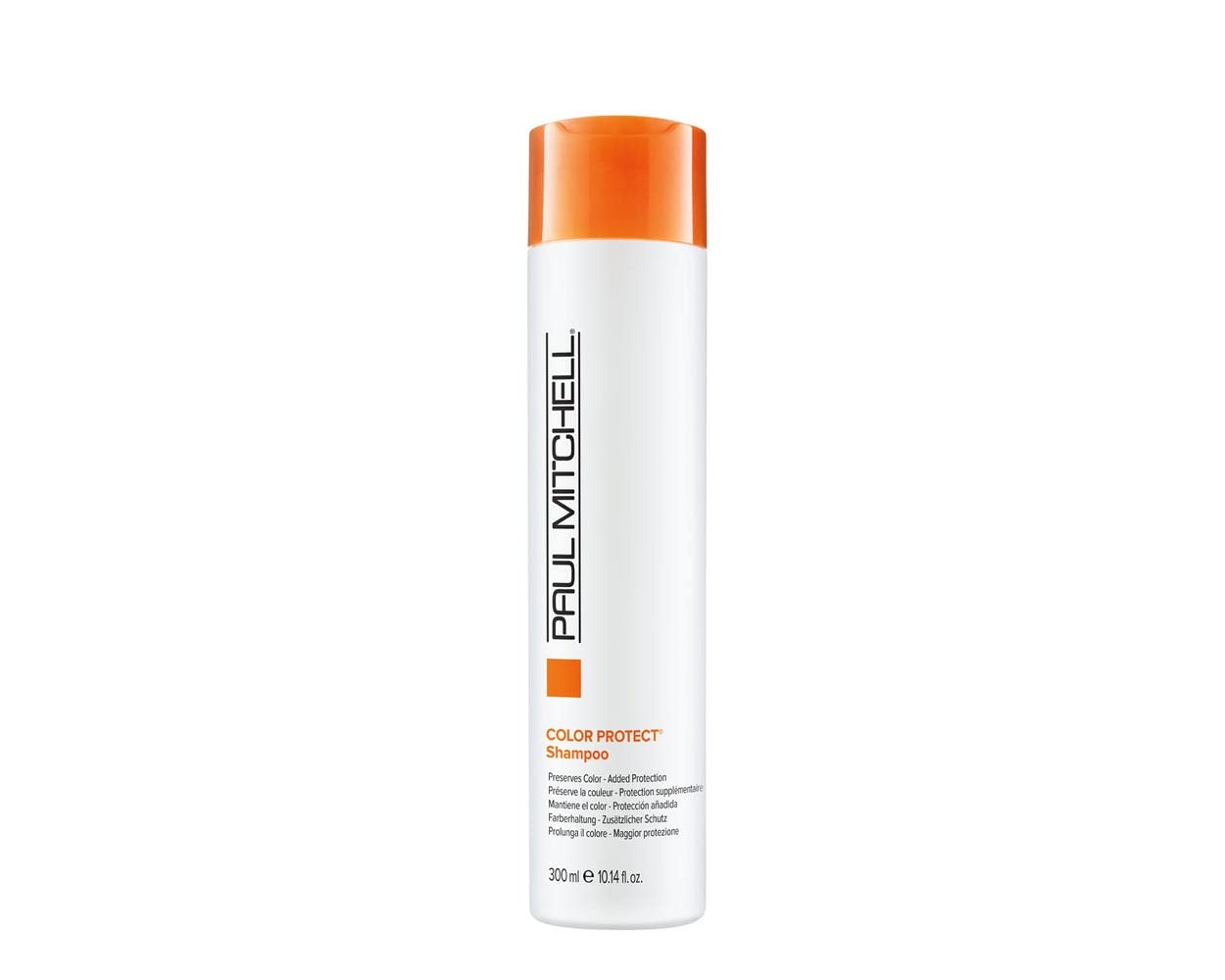 Paul Mitchell Color Protect Shampoo, botella visible, protege el color y aporta brillo duradero.