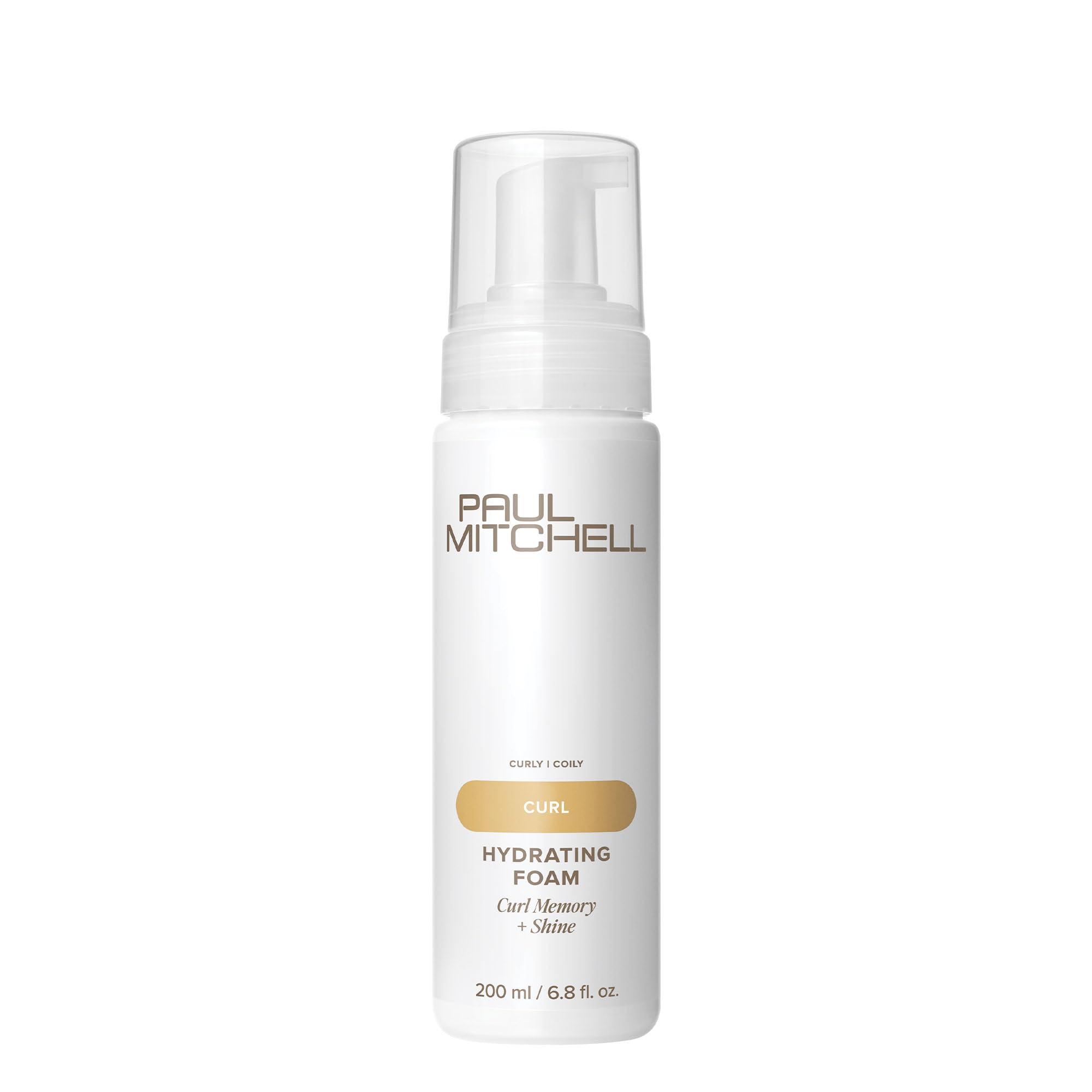 Espuma hidratante de Paul Mitchell para rizos con memoria y brillo.