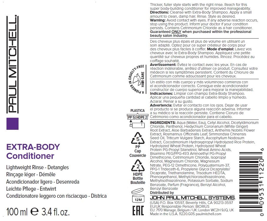 Paul Mitchell Extra-Body Acondicionador, fragancia de manzana, deja aroma fresco