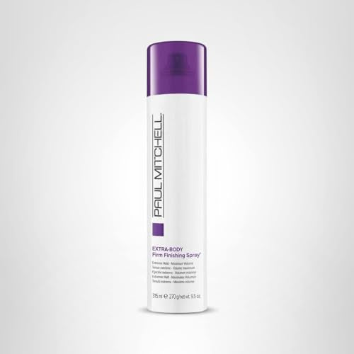 Aplicación diaria de Paul Mitchell Extra-Body Firm Hairspray para cuerpo y brillo.