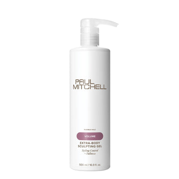 Paul Mitchell Extra-Body Gel: el bote muestra volumen y control flexible.
