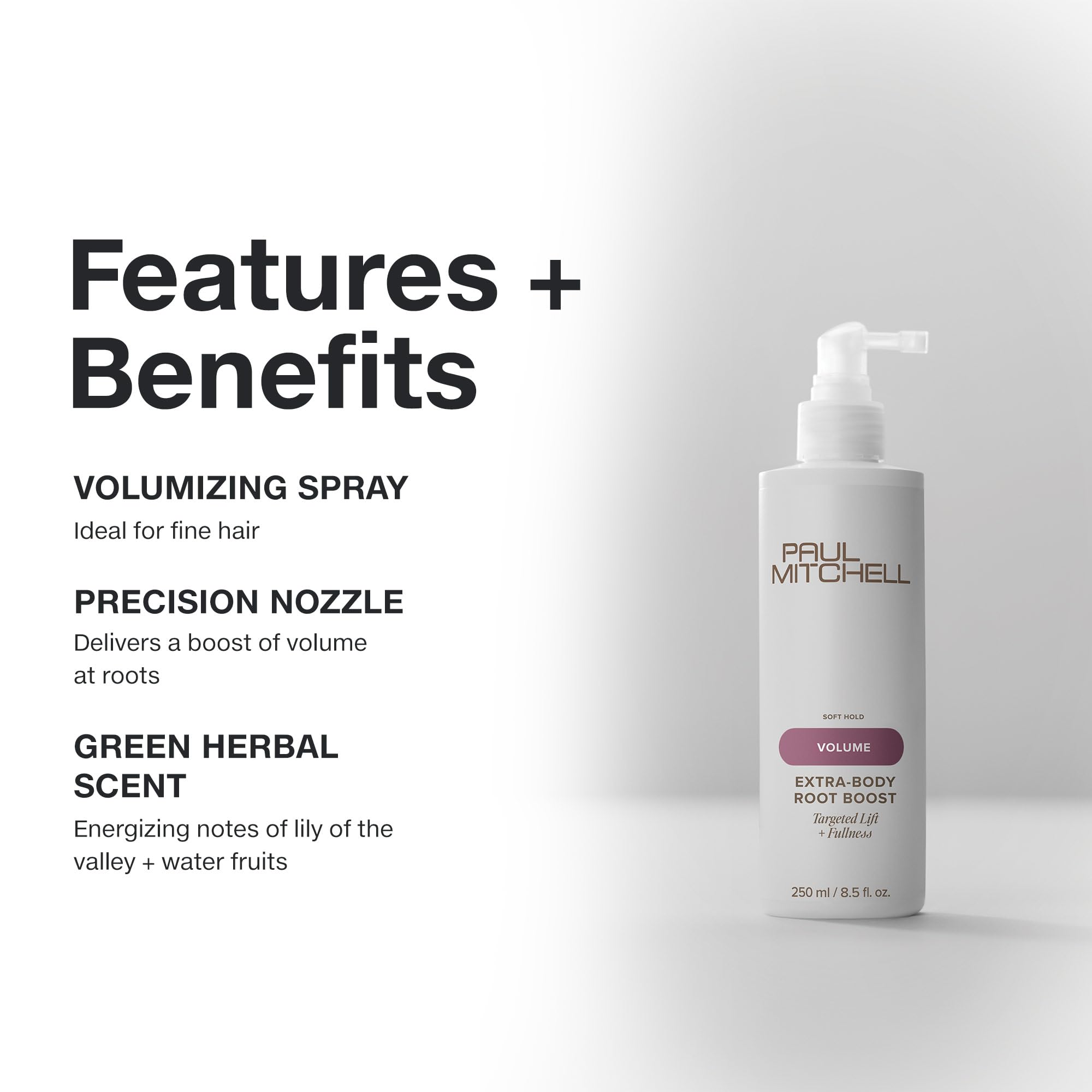 Paul Mitchell Extra-Body Root Boost, pelo fino con cuerpo suave.