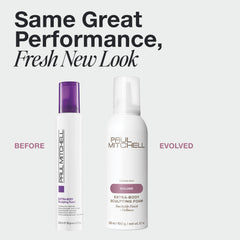 Textura cremosa de Paul Mitchell Extra-Body Sculpting Foam lista para aplicar