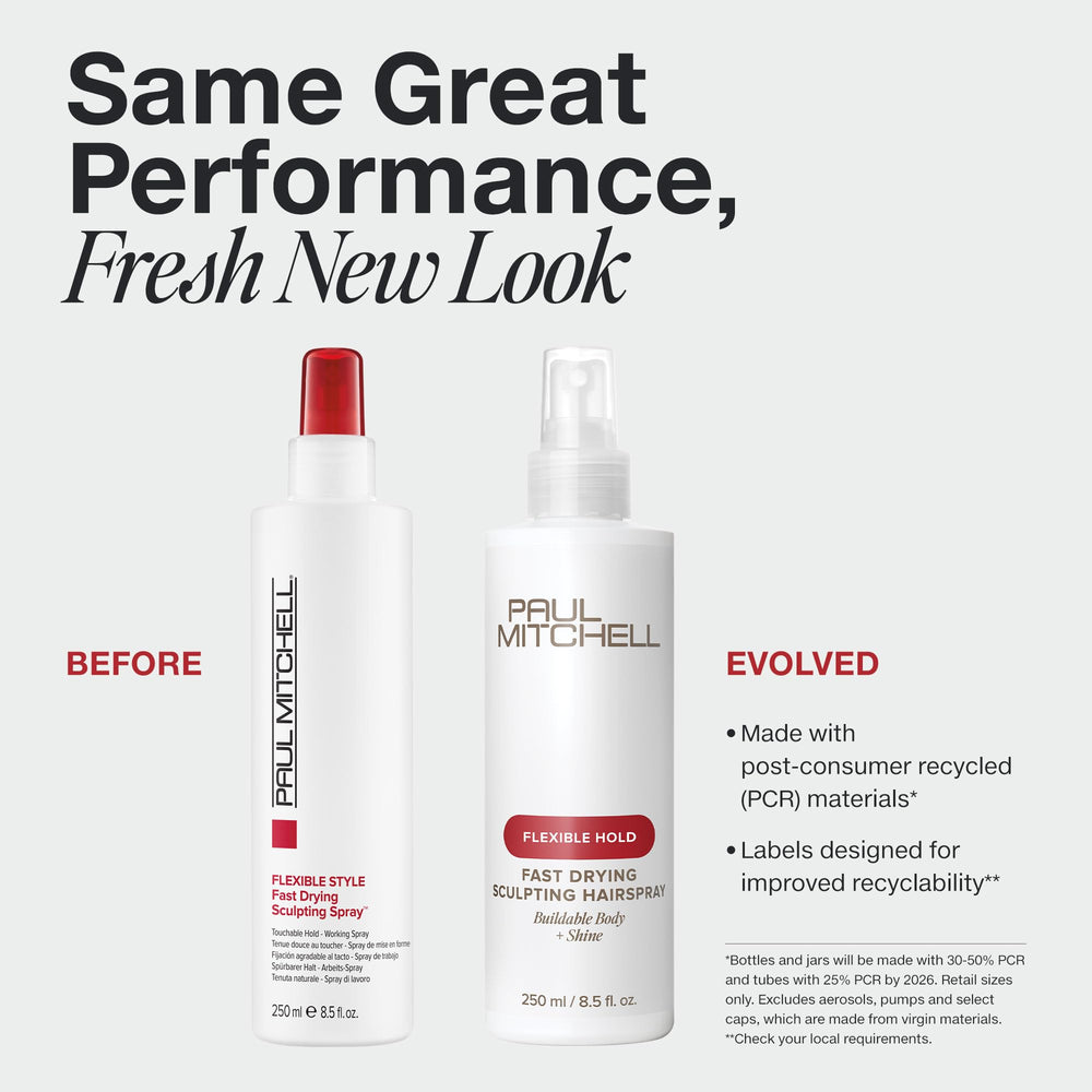 Spray suave de Paul Mitchell permite cuerpo y control flexible.