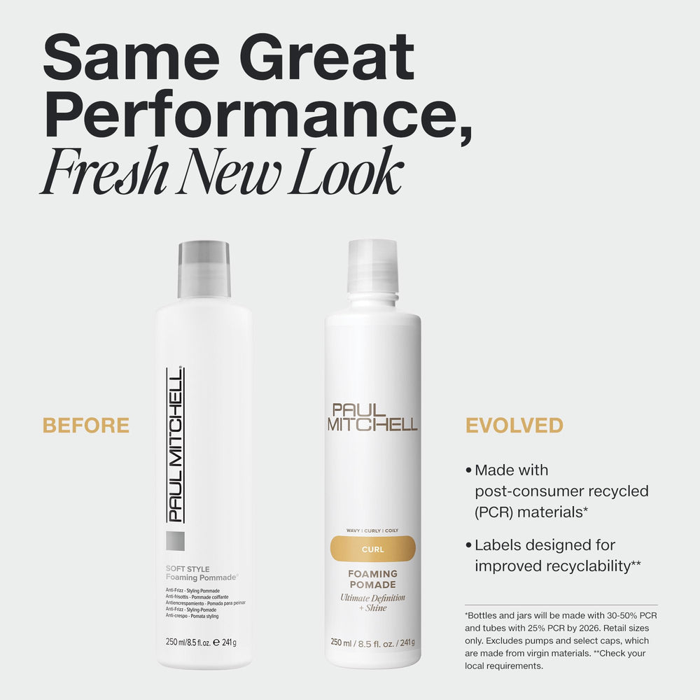 Paul Mitchell Foaming Pomade - texture légère adaptée aux cheveux bouclés et ondulés.