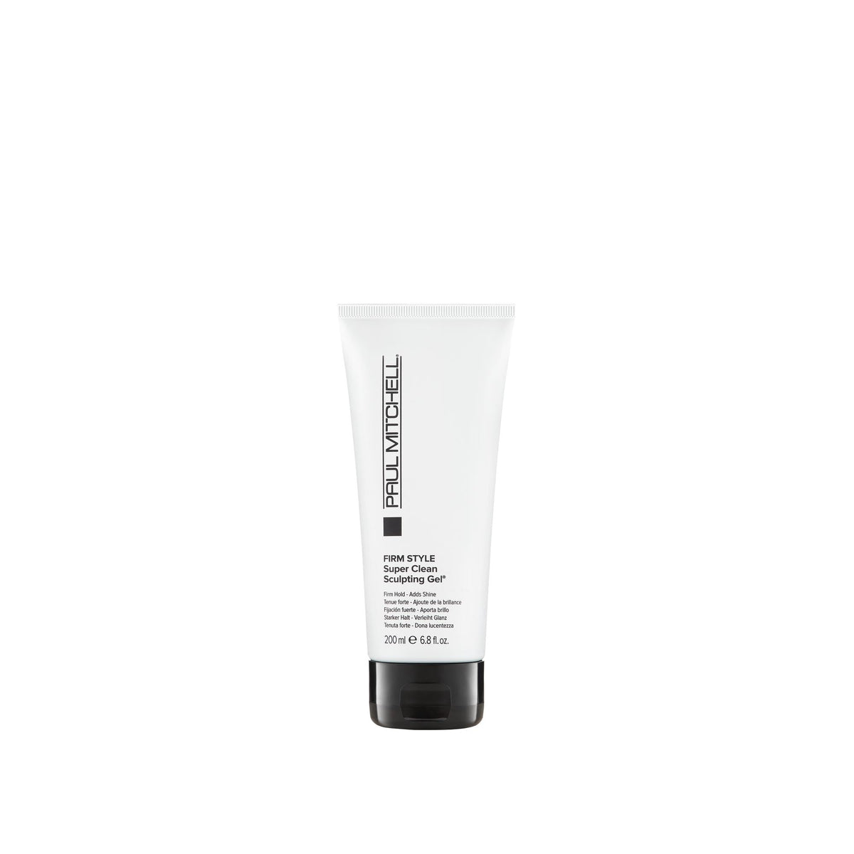 Paul Mitchell gel-modelador Super Clean en envase detalle, look definido y profesional