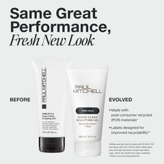 Paul Mitchell gel-modelador Super Clean, textura y brillo intensos para peinados duraderos