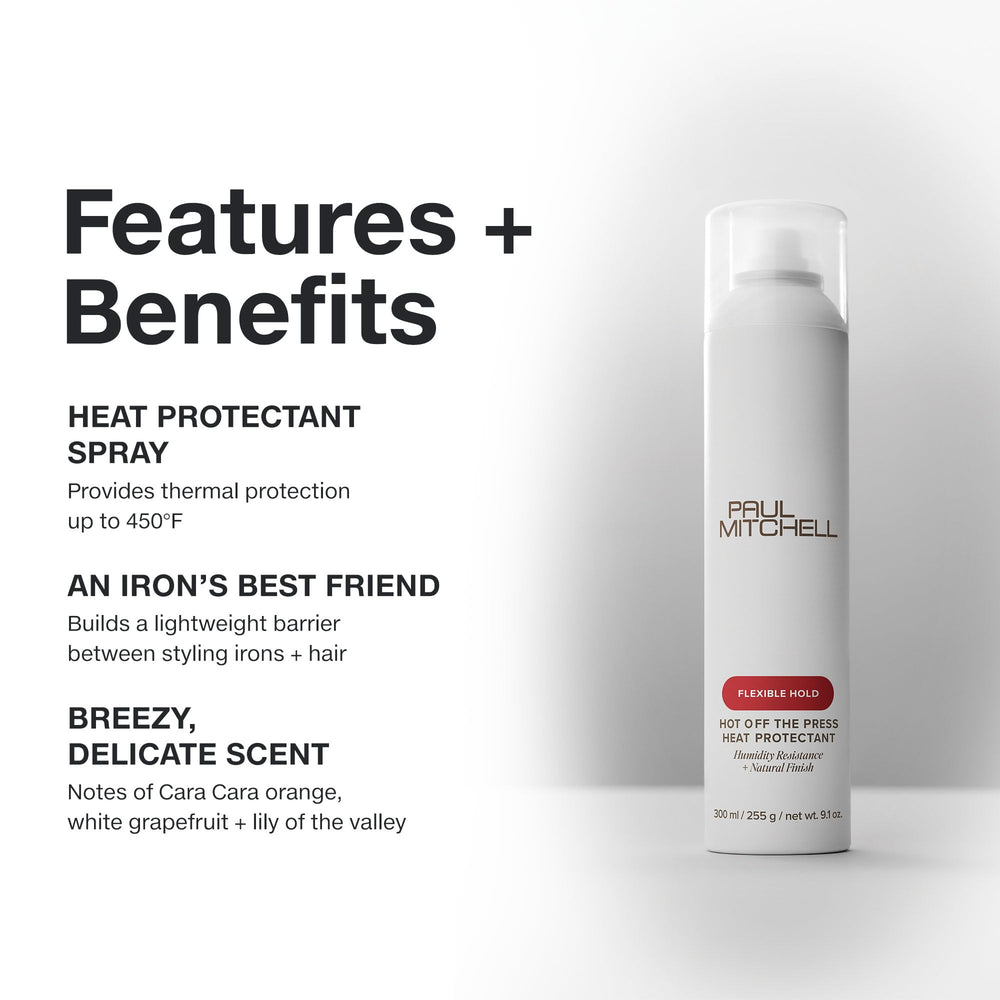 Paul Mitchell Hot Off The Press ofrece acabado natural y flexible para cualquier peinado.