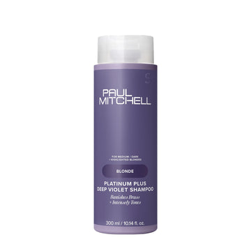 Paul Mitchell Platinum Plus Deep Violet Shampoo, botella para neutralizar amarillos del cabello rubio