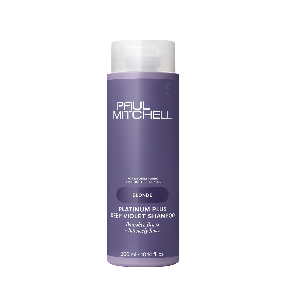 Paul Mitchell Platinum Plus Deep Violet Shampoo, botella para neutralizar amarillos del cabello rubio