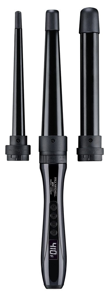 Paul Mitchell Pro Tools Expreso Ión Desclipado frente del producto, diseño sin pinza para rizos variados