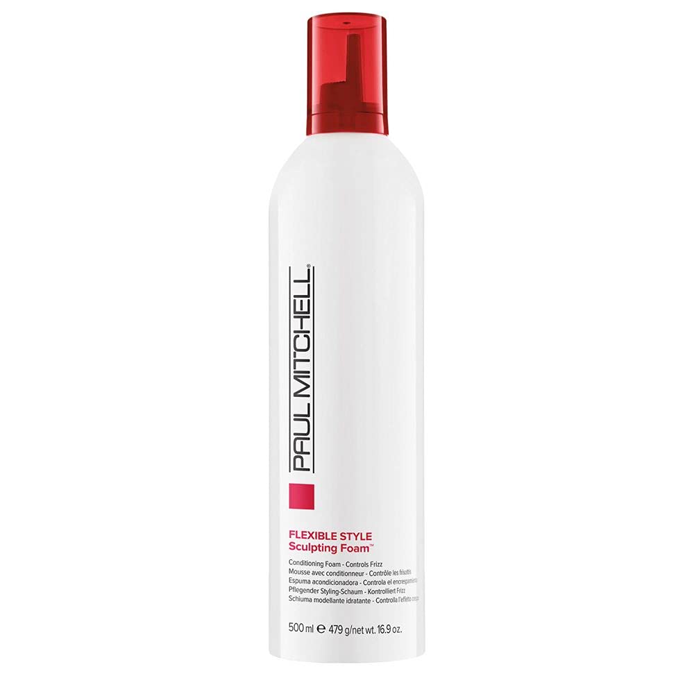 Paul Mitchell Sculpting Foam, botella visible, aporta cuerpo y definición al peinado.