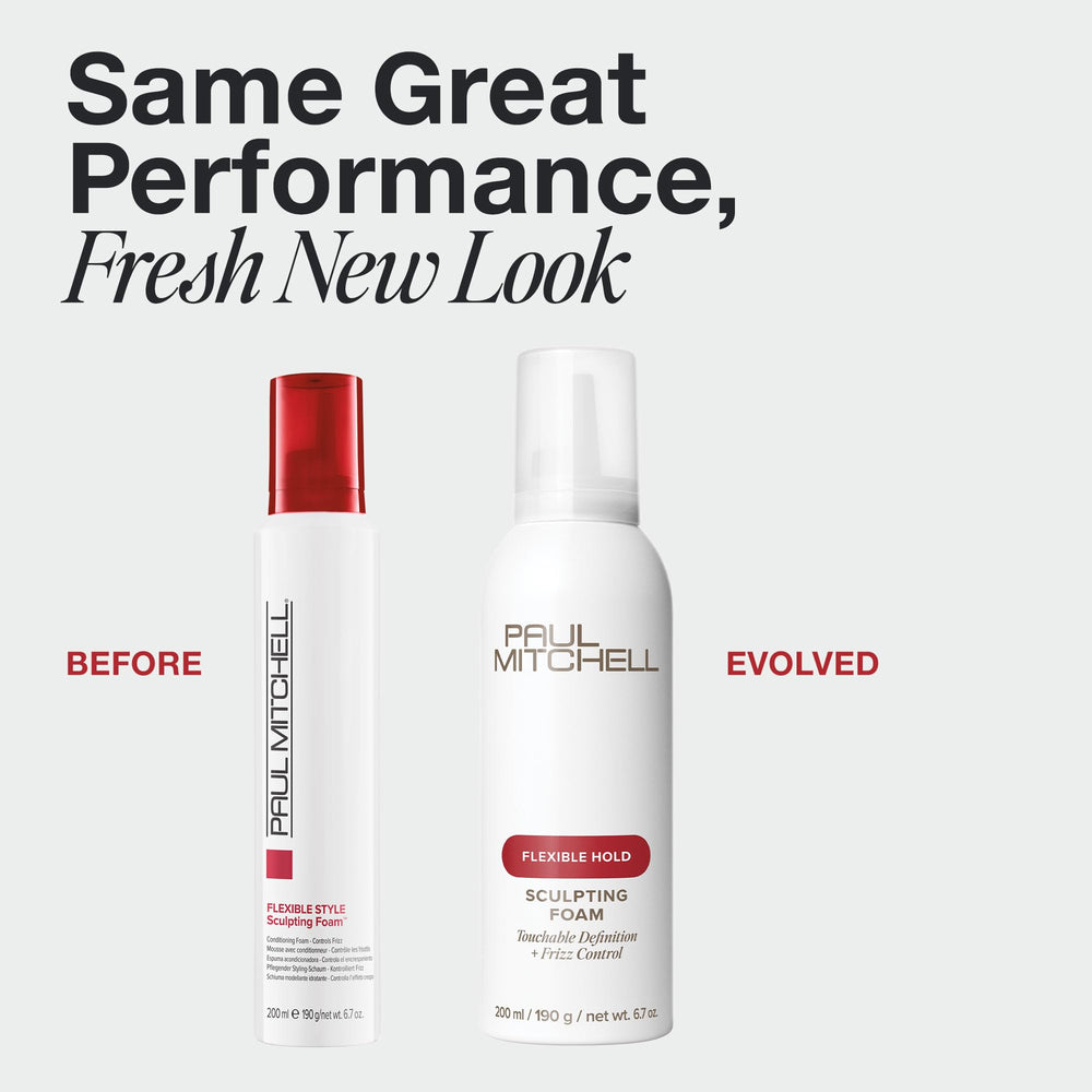 Paul Mitchell Sculpting Foam muestra memoria de peinado para rizos definidos.