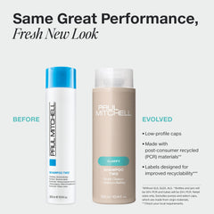 Aplicación suave de Paul Mitchell Shampoo Two para eliminar residuos y suavidad.
