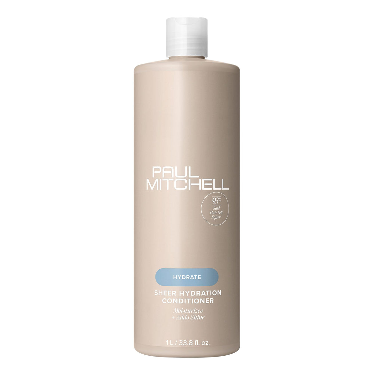 Acondicionador Paul Mitchell Sheer Hydration en botella, suavizando cabello seco y aportando brillo.