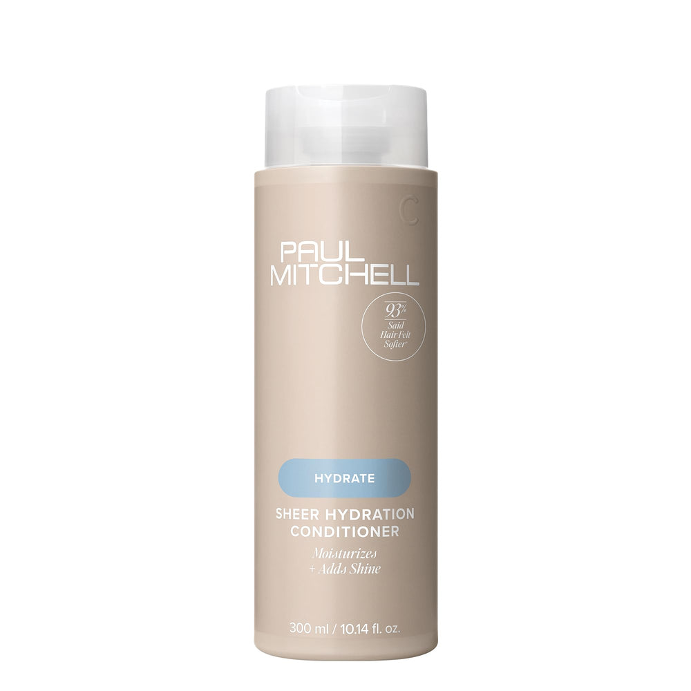 Paul Mitchell Sheer Hydration: botella del acondicionador que hidrata cabello seco y aporta brillo suave