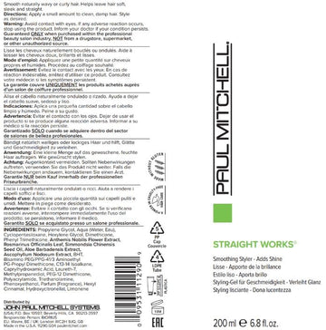 Paul Mitchell Straight Works Gel acabado sedoso con brillo natural para cabello liso y sin frizz