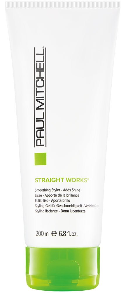 Paul Mitchell Straight Works Gel envase visible, aporta brillo y control para cabello encrespado