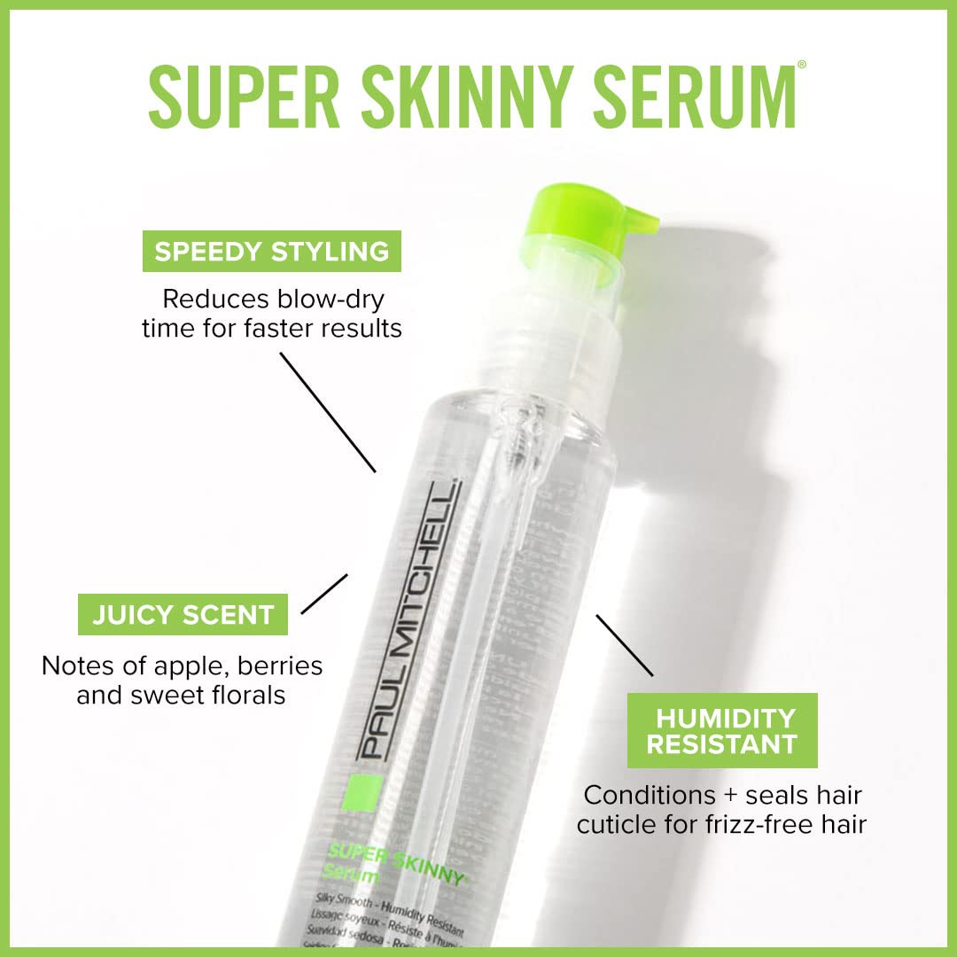 Paul Mitchell Suero Super Skinny con dosificador para secado más rápido.