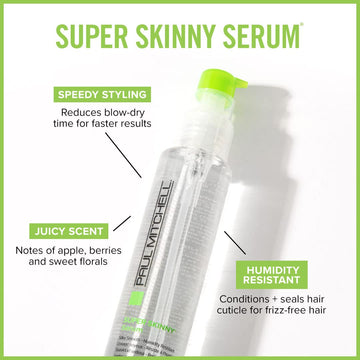 Paul Mitchell Suero Super Skinny con dosificador para secado más rápido.