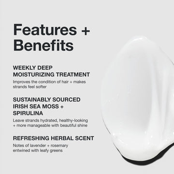 Mascarilla hidratante de Paul Mitchell, textura cremosa para cabello dañado.