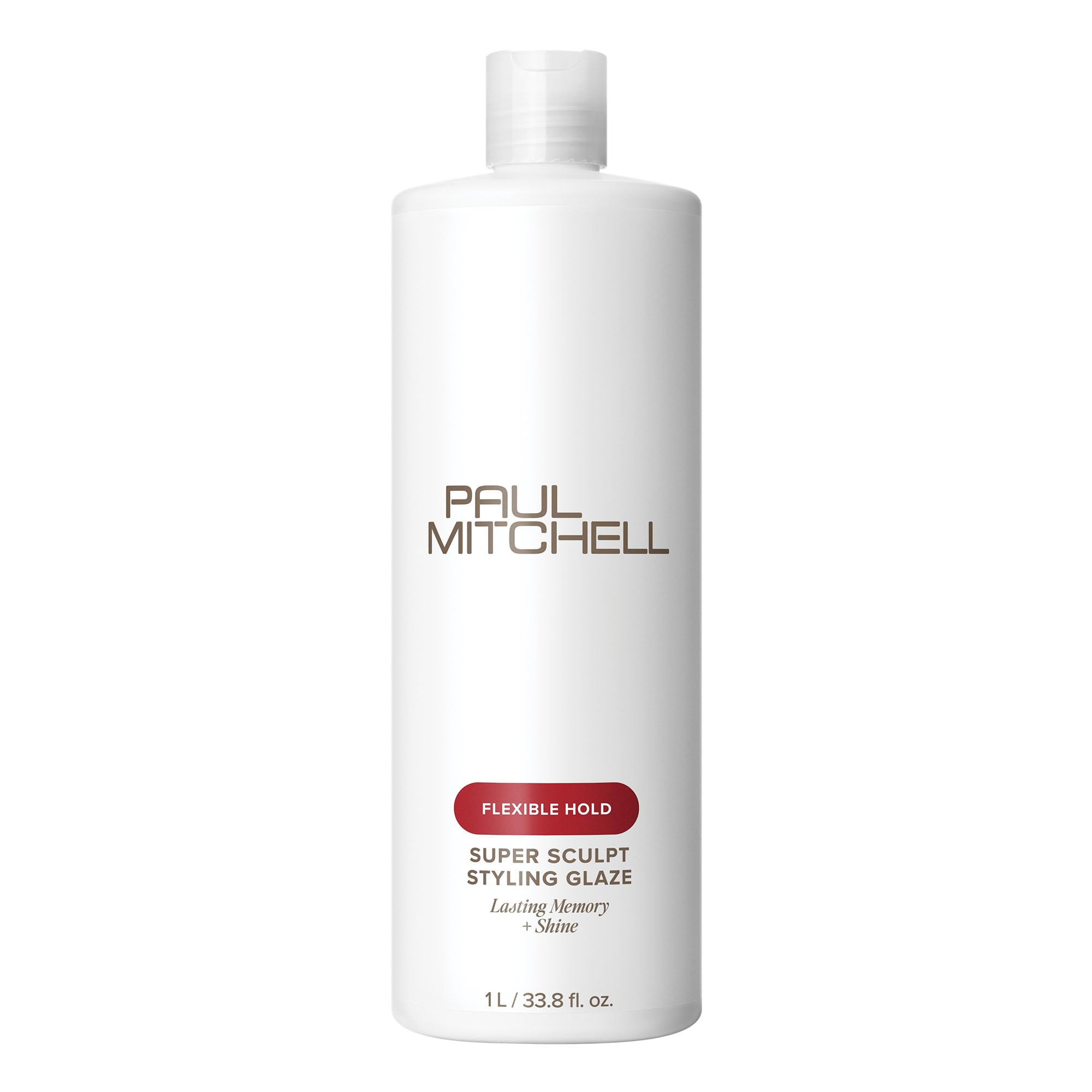 Botella de Paul Mitchell Super Sculpt Glaze lista para aplicar y aportar brillo