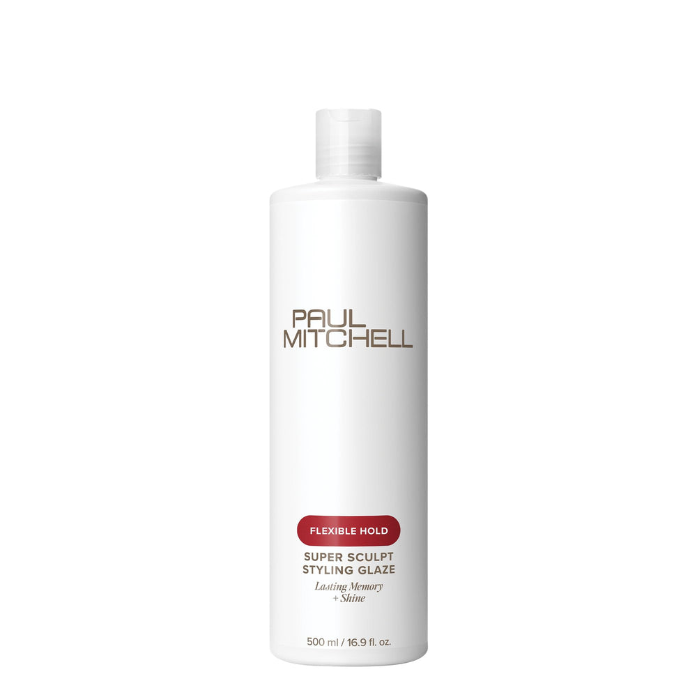 Paul Mitchell Super Sculpt Styling Glaze: botella del producto para peinados con brillo.