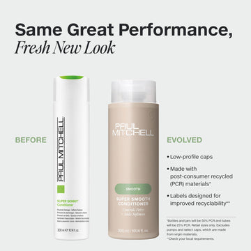 Paul Mitchell Super Smooth Acondicionador - etiqueta ecológica destaca PCR
