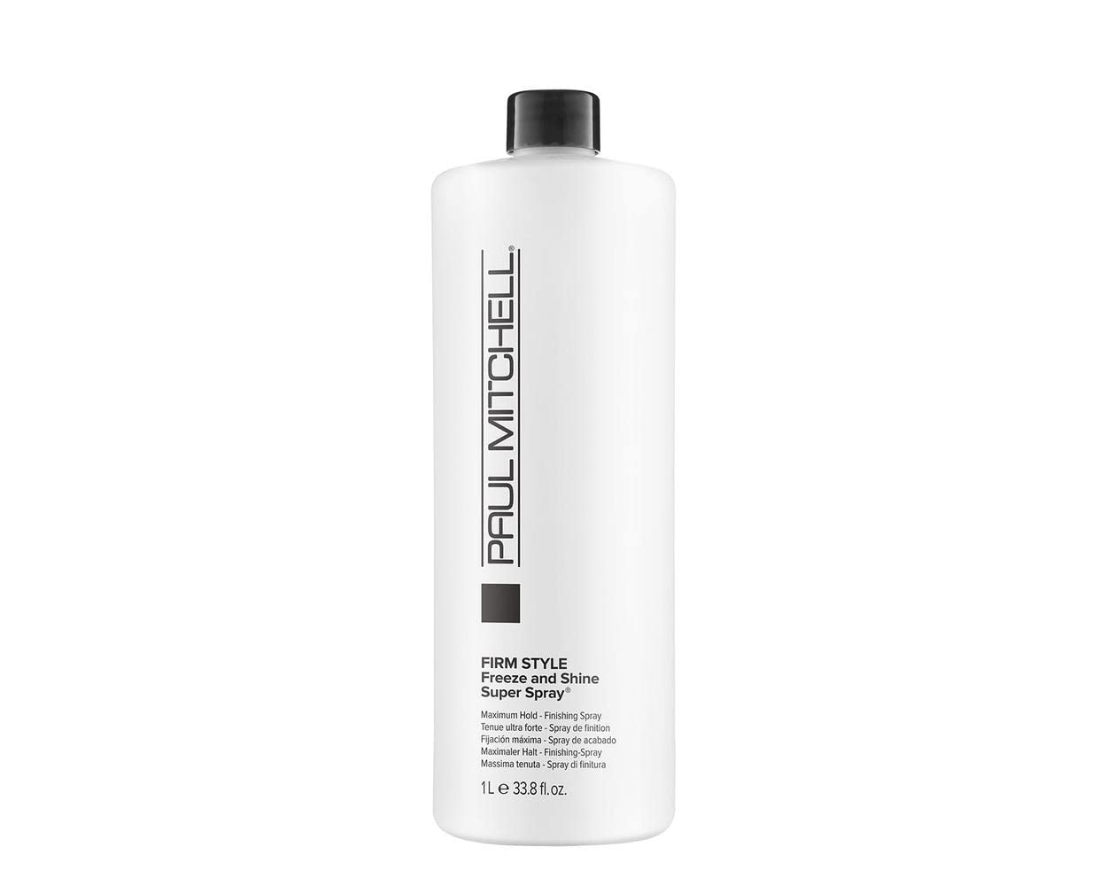 Paul Mitchell Freeze et Shine : bouteille montrant tenue et brillance.