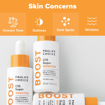 Iluminación progresiva del rostro con Paula's Choice Boost C15 Serum.
