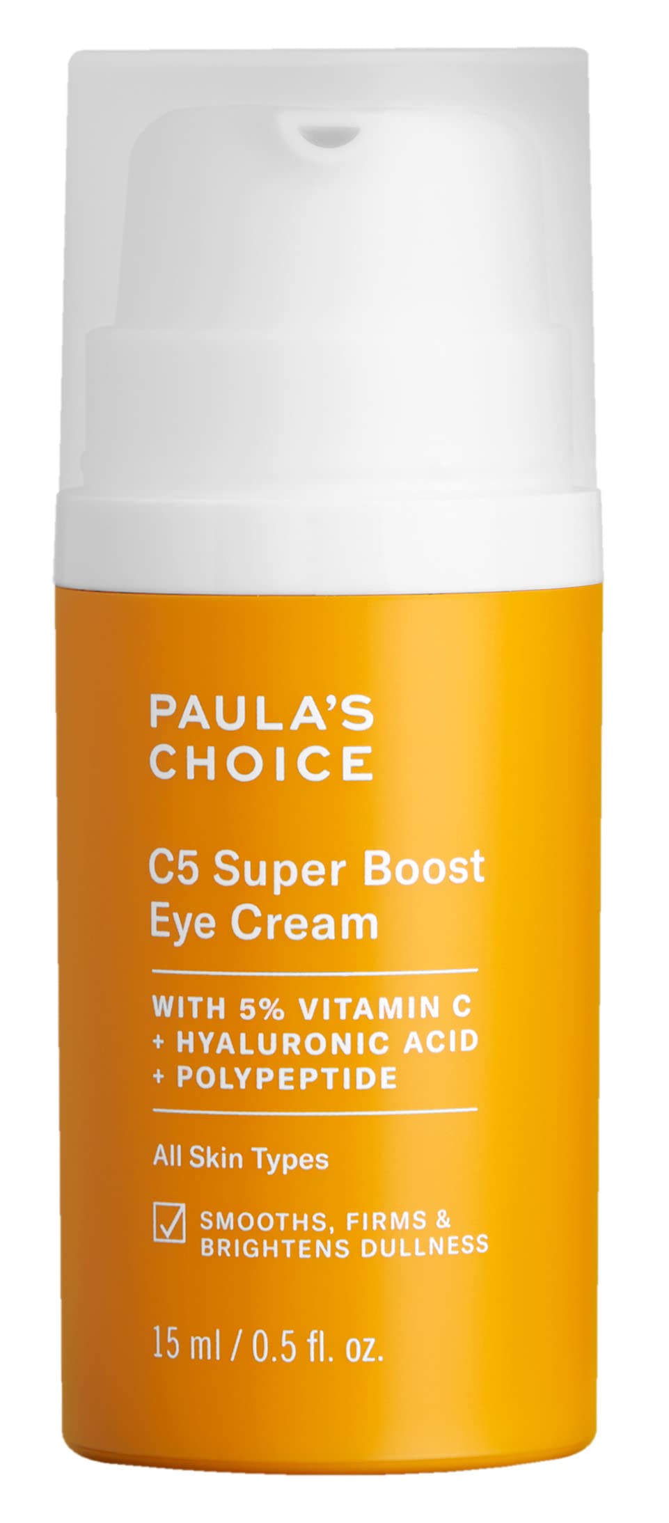 Paula's Choice C5 Eye Cream, bouteille, application précise et pratique.