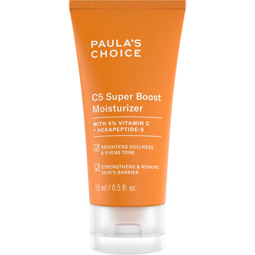 Paula's Choice C5 Moisturizer jar close-up; fragrance-free hydration with vitamin C.