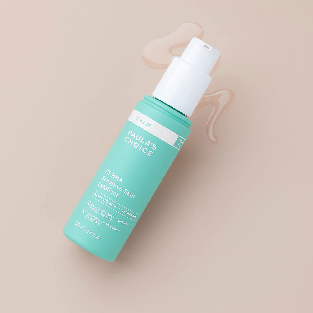 Paula's Choice CALM 1% Exfoliant liquide: emballage minimaliste facilitant le rangement.