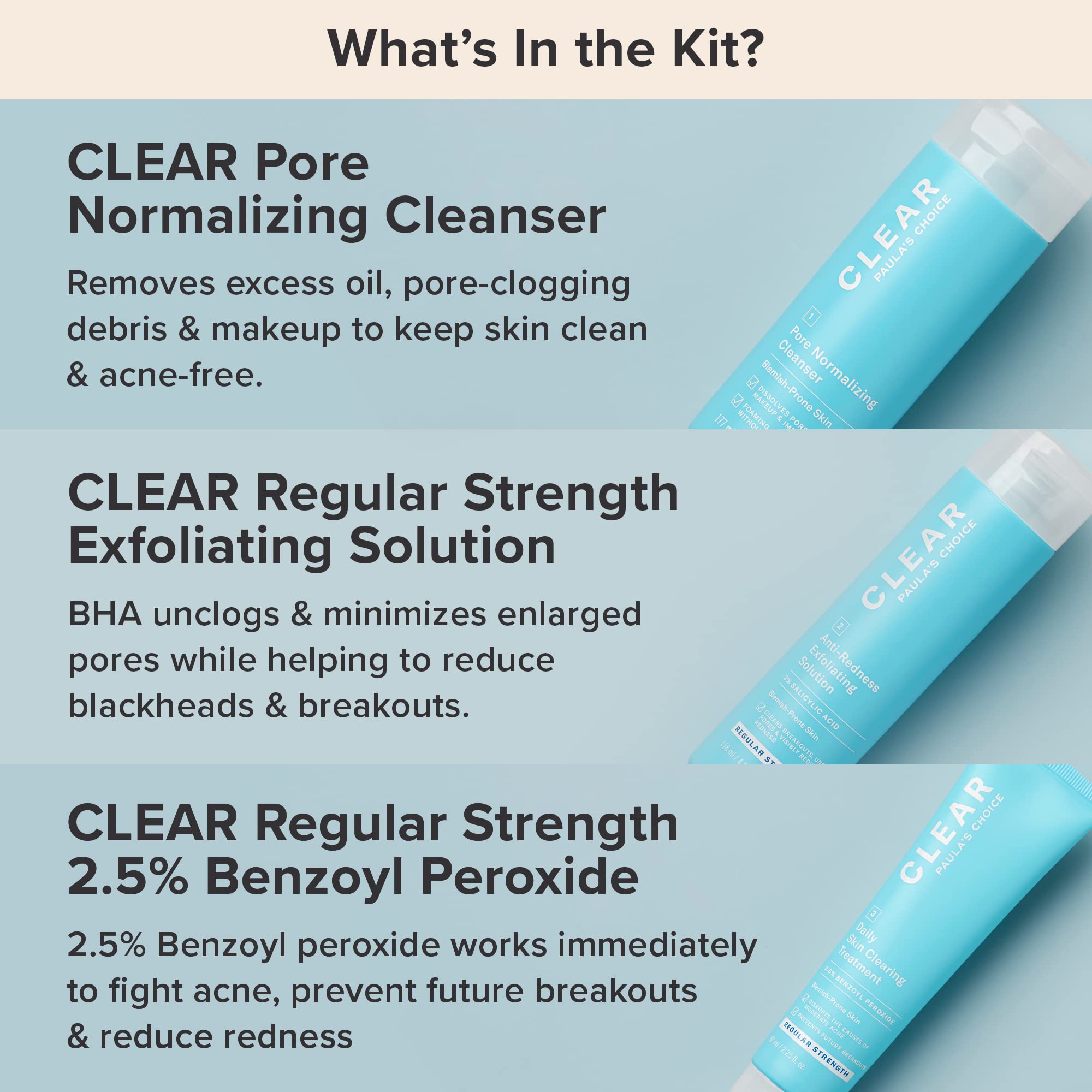 Paula's Choice Clear Kit tratamiento con peróxido de benzoilo para brotes