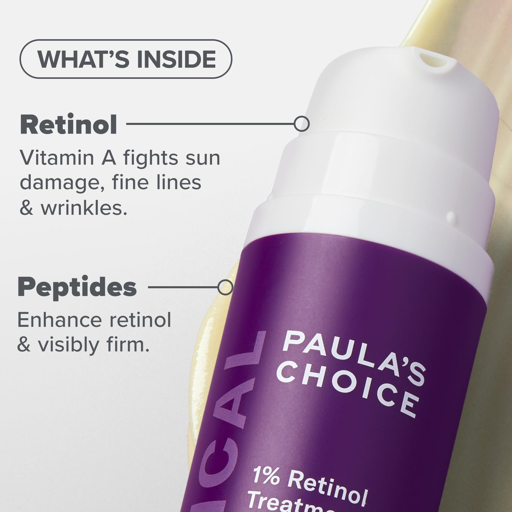 Paula's Choice Clinical 1% Retinol, péptidos: ayuda a la firmeza de la piel