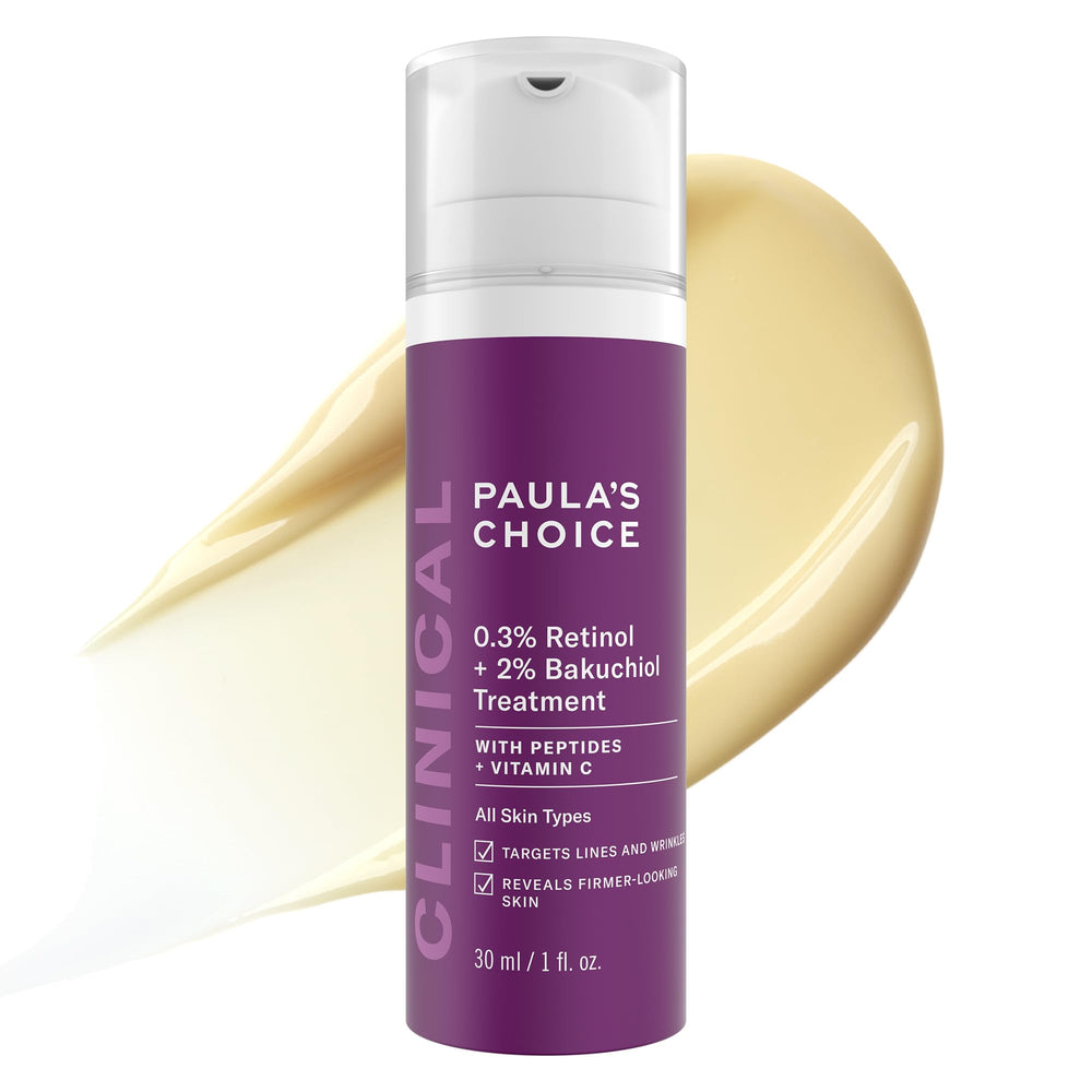 Paula's Choice Clinical Retinol Bakuchiol serum bote: potencia antiarrugas con retinol y bakuchiol.