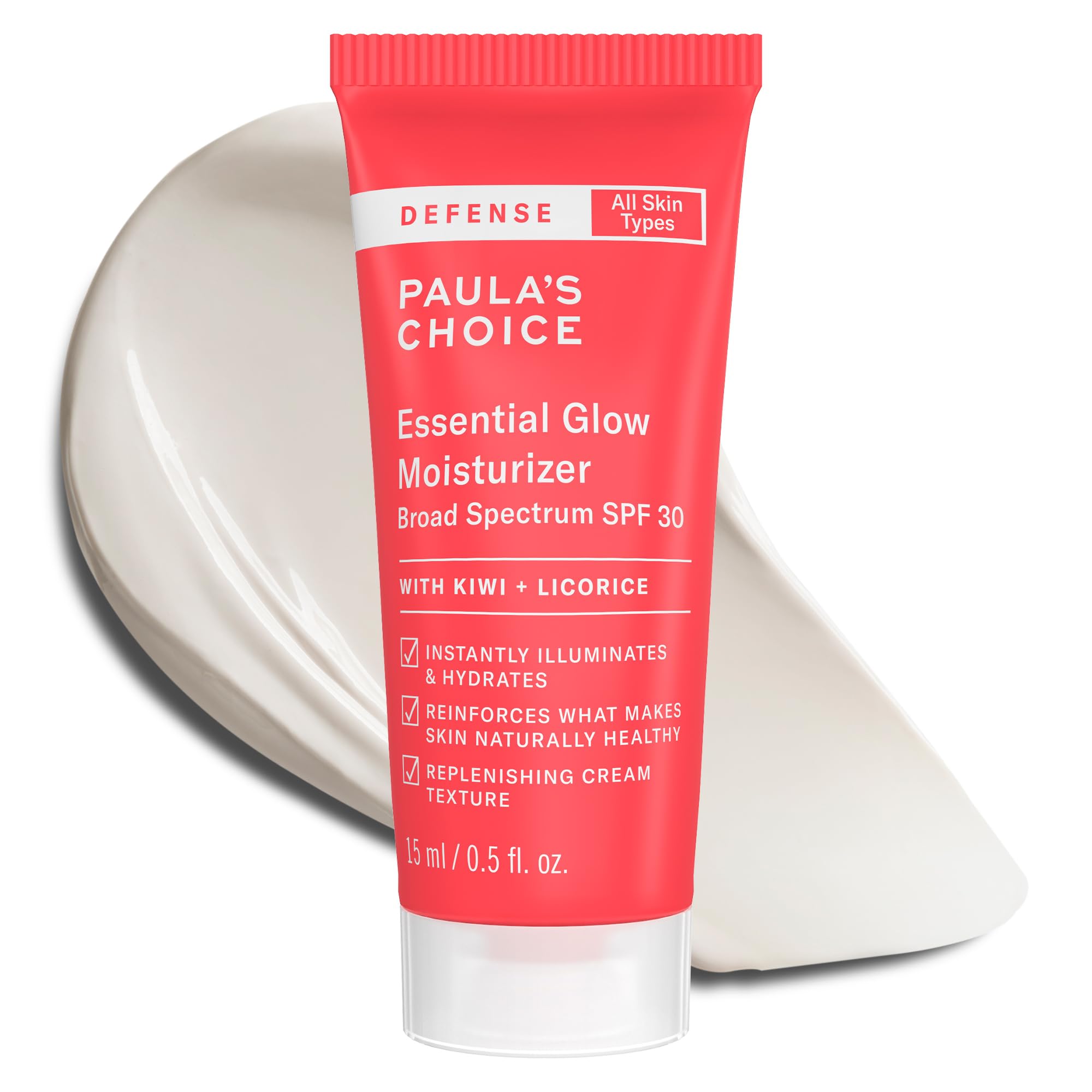 Paula's Choice DEFENSE Hidratante Mineral SPF 30, botella con protección diaria suave.