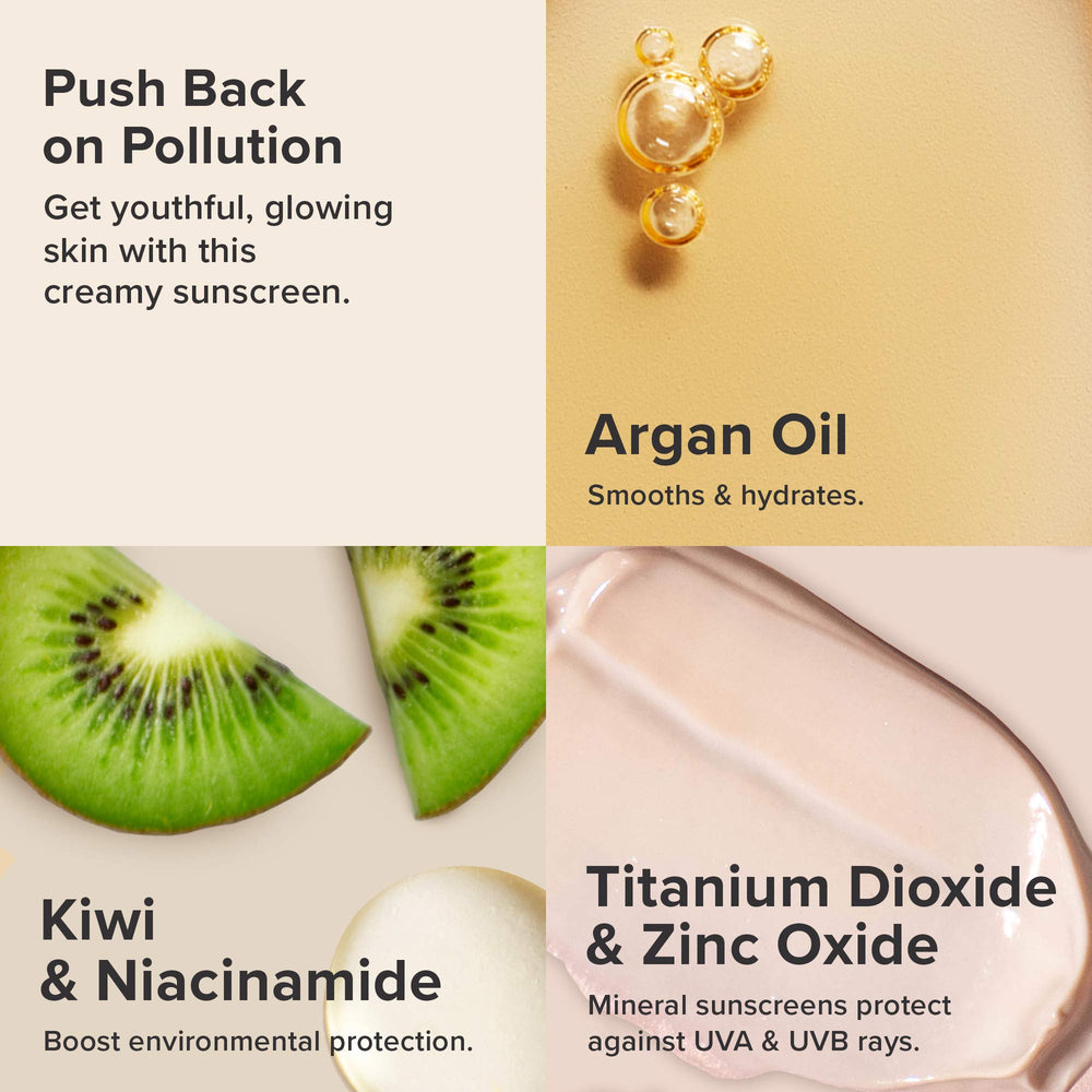 Paula's Choice DEFENSE Hidratante Mineral SPF 30, textura-cremosa para piel iluminada.