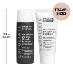 Dúo de Paula's Choice para viaje, exfoliantes portátiles.