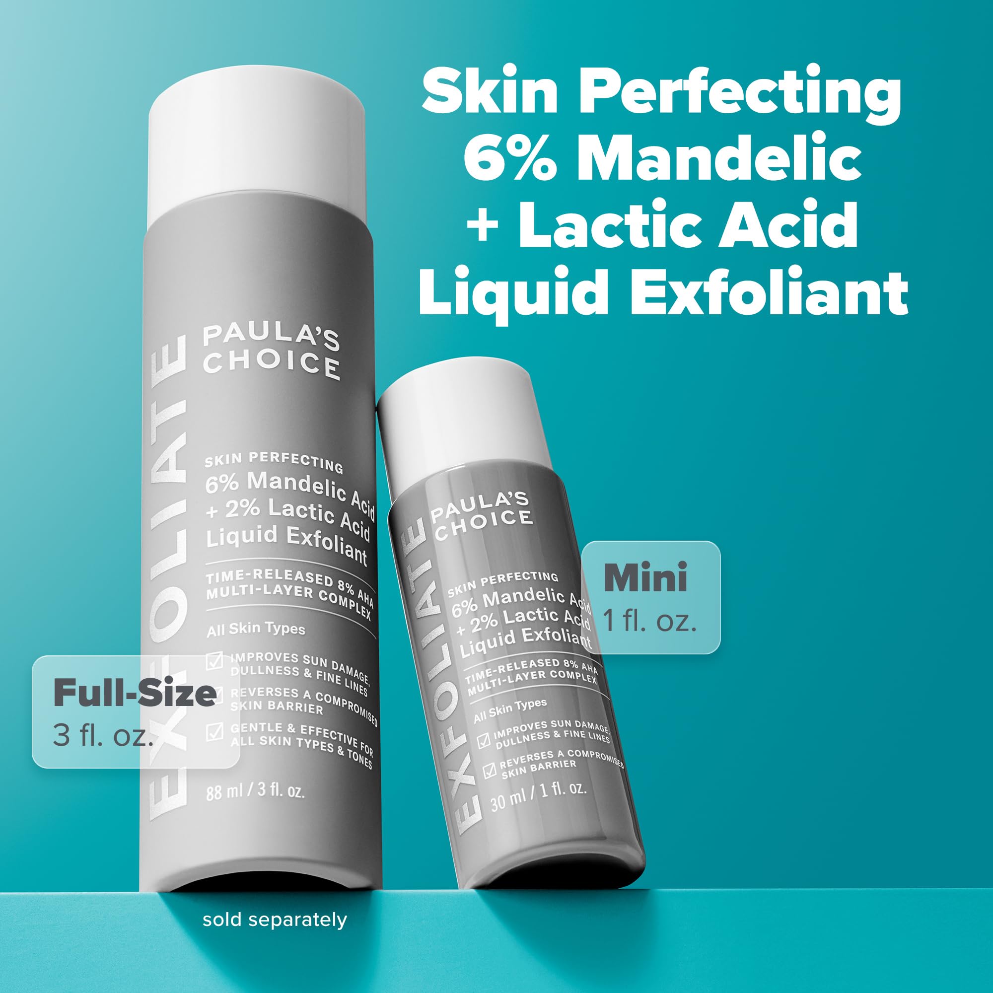 Tono uniforme tras usar Paula's Choice Exfoliante líquido con AHA.