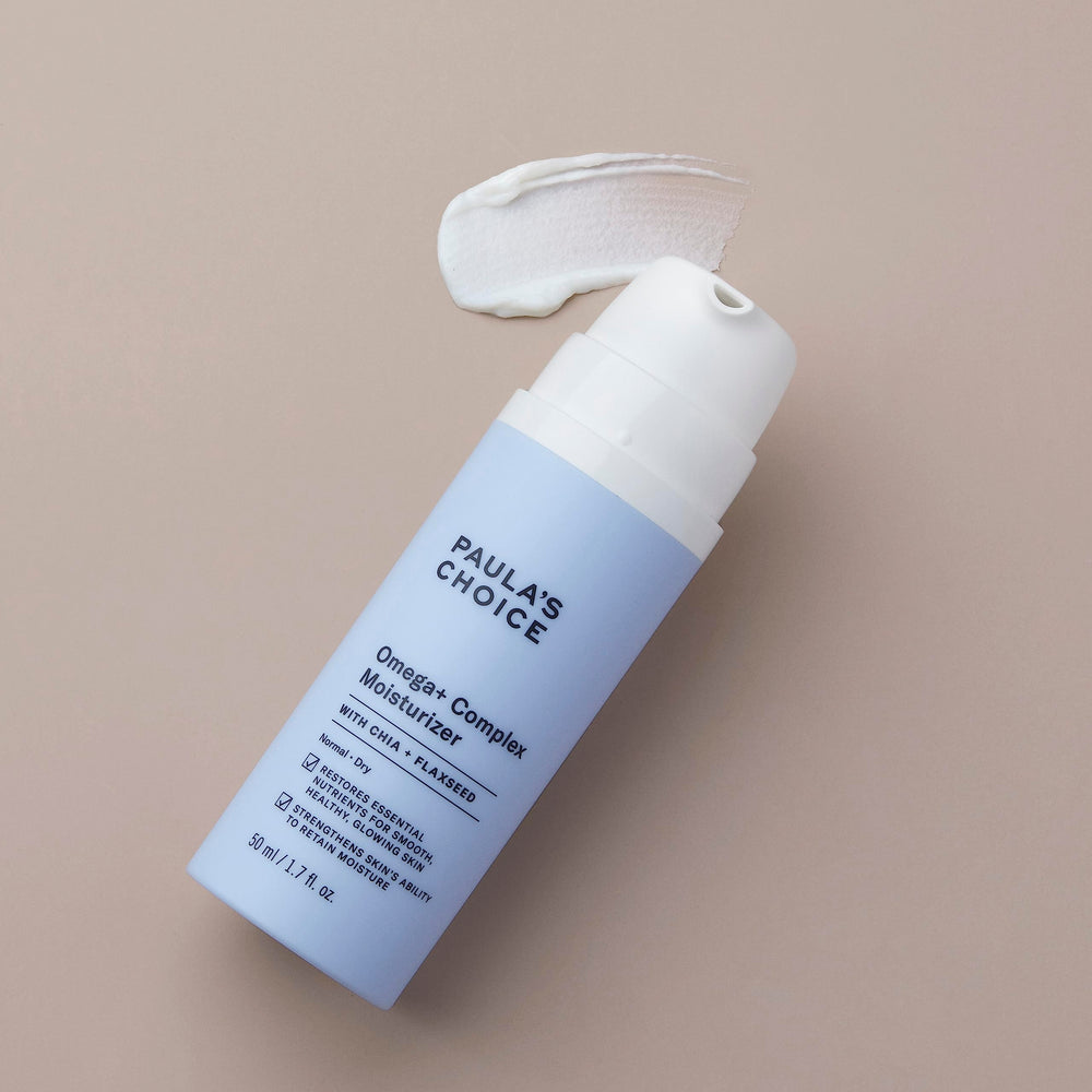 Paula's Choice Omega+ Complex – formulation sans parfum adaptée peaux sensibles.