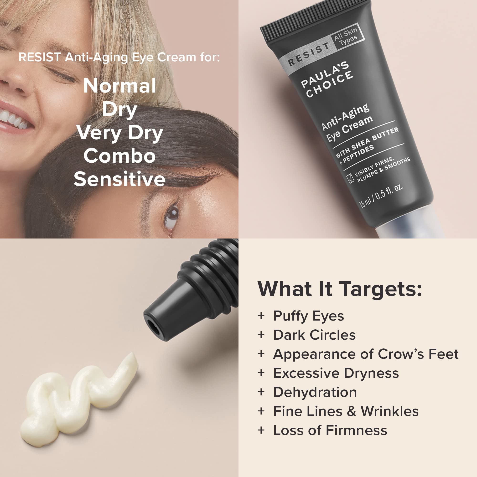 Paula's Choice RESIST crema para ojos, ilumina la mirada y suaviza líneas.