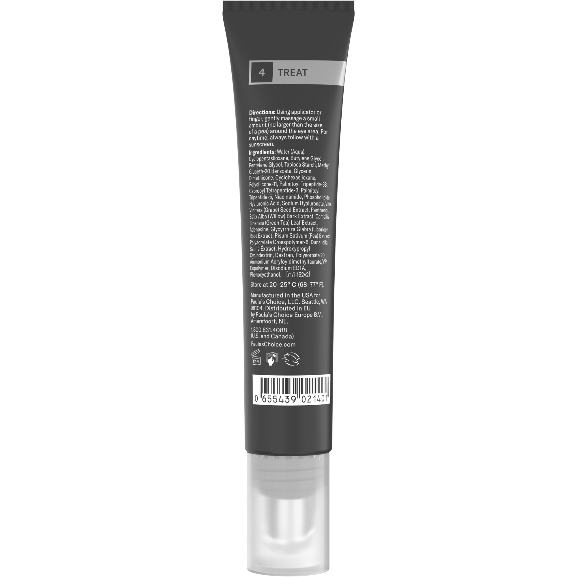 Paula's Choice Resist Gel para ojos, aplicación suave, ayuda a reducir la hinchazón.