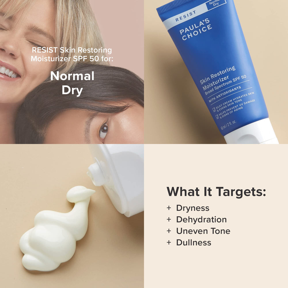Niacinamida y manteca de karité en Paula's Choice RESIST Restoring Crema SPF50.