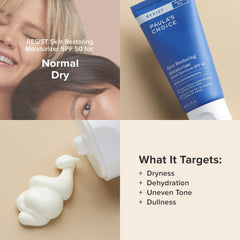 Niacinamida y manteca de karité en Paula's Choice RESIST Restoring Crema SPF50.