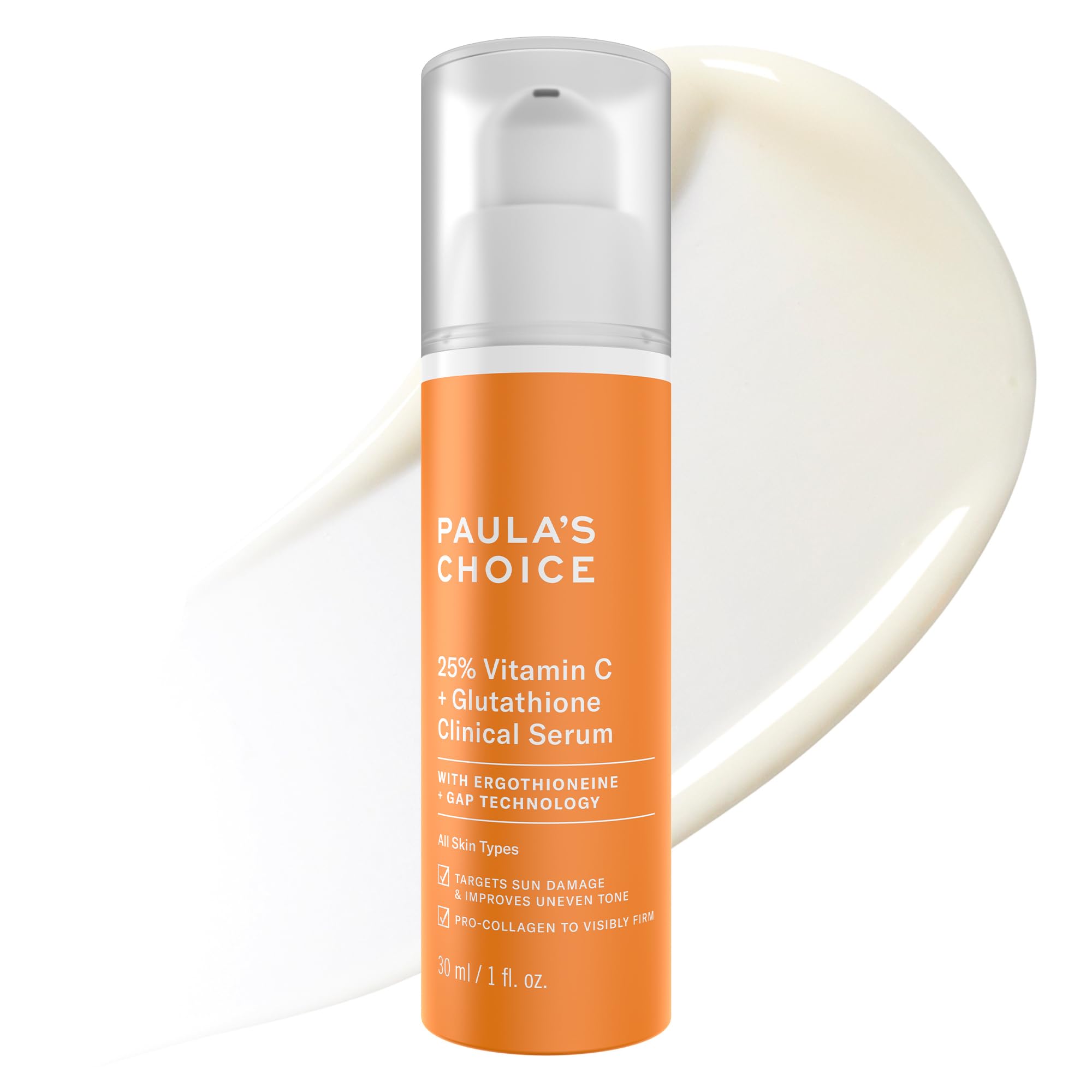 Paula's Choice Serum 25% Vitamina C en botella para tono uniforme.