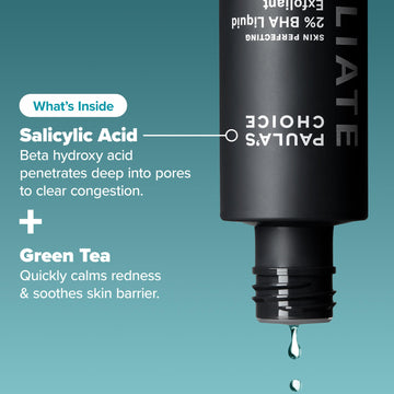 Paula's Choice Skin Perfecting 2% BHA, poros despejados y tono uniforme.