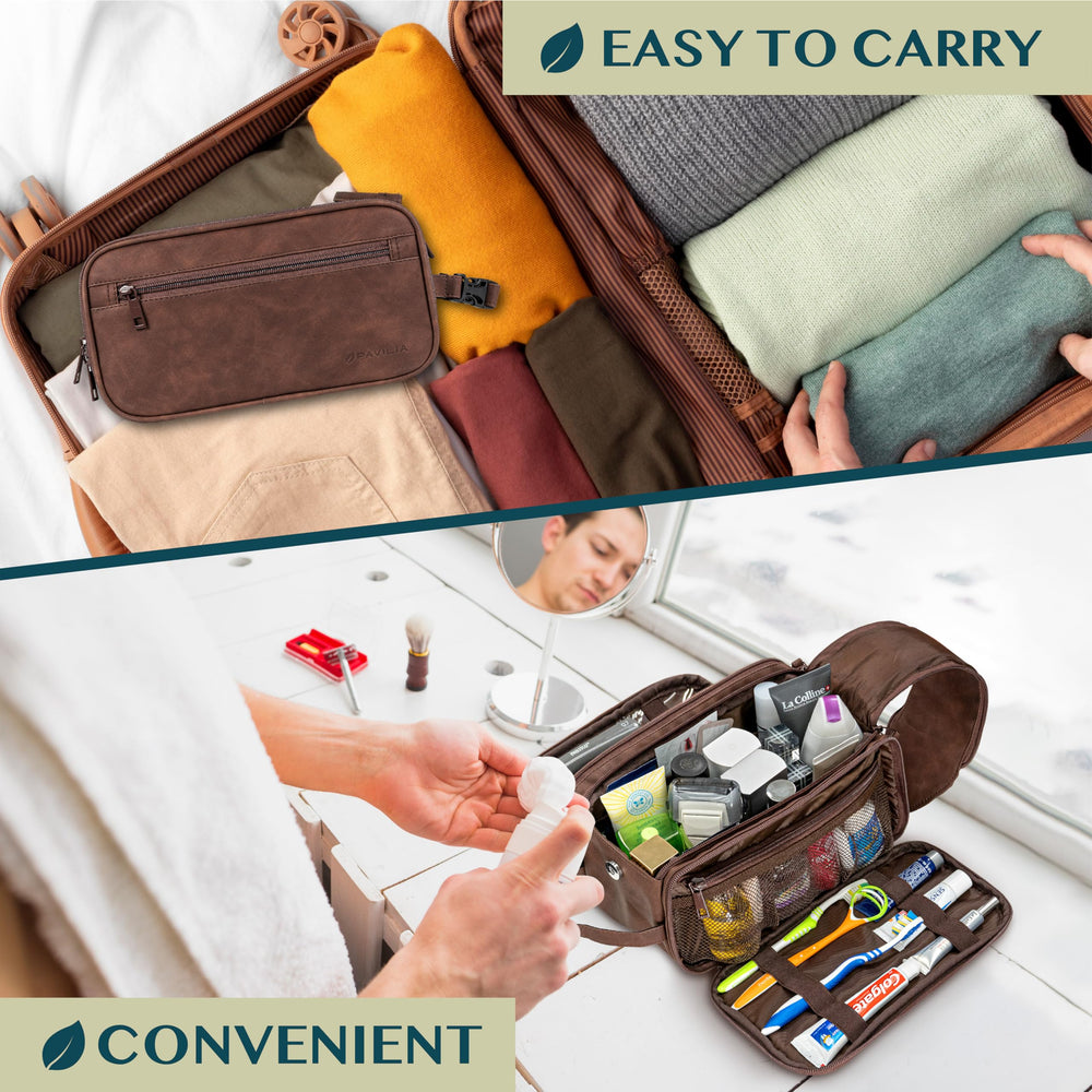PAVILIA bolsa de aseo gran capacidad, guarda todo lo esencial de viaje.
