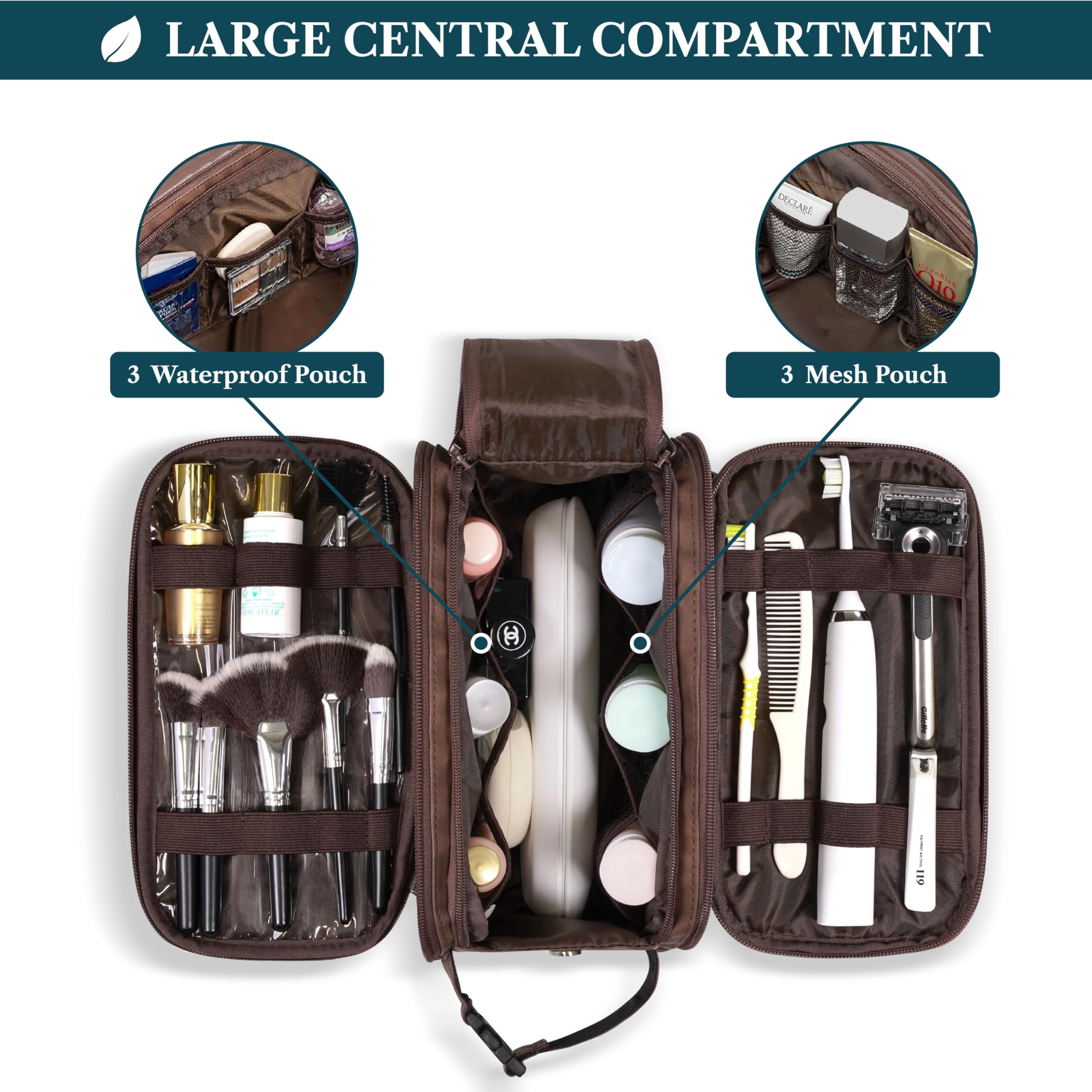 PAVILIA bolsa de gran capacidad para kits de aseo completos